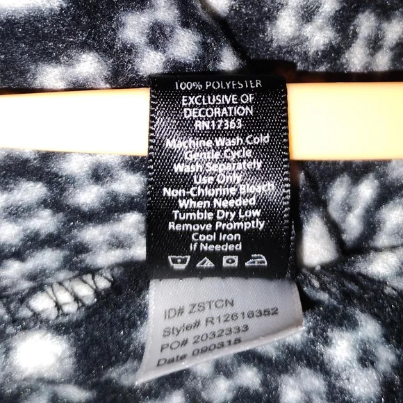 Kensie Black and White Hooded Pajama Onesie - Picture 8 of 8